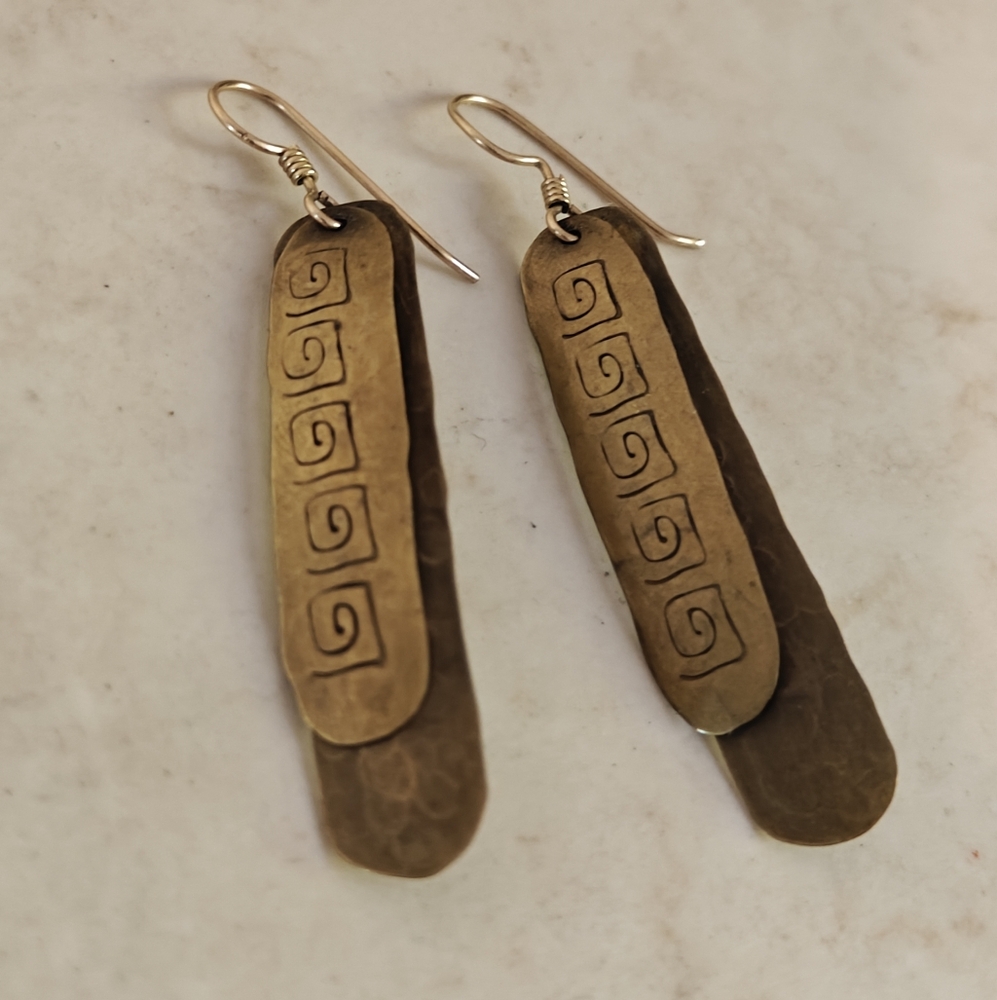 Vintage Hammered Dangling Earrings